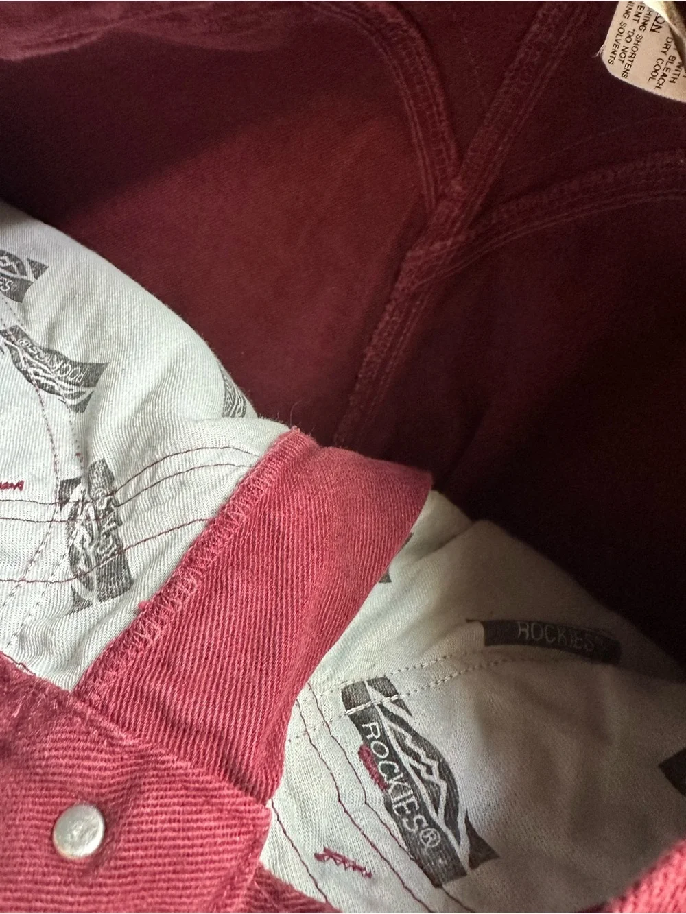Rockies Vintage Women's Straight-Leg Bareback Burgundy/Plum Chinos